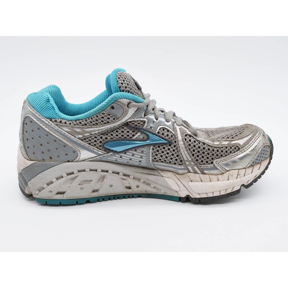 Brooks Running Shoes Womens 6 Addiction Gray Silver Lace Up Athletic Sneakers - Picture 3 of 12